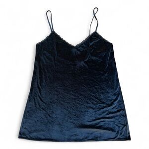 Victoria's Secret Black Velour Slip Dress L